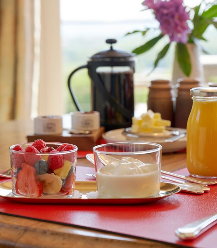 Westwood bed and breakfast fruit and yoghurt